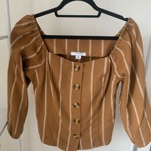 Striped button down top